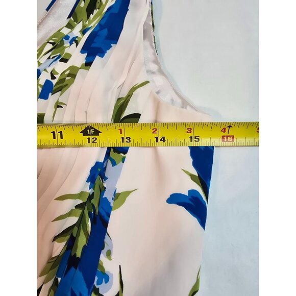 Boden Womens Sleeveless Floral‎ Midi Dress V-Neckline Pleated Bodice Size US 4 - Picture 12 of 16